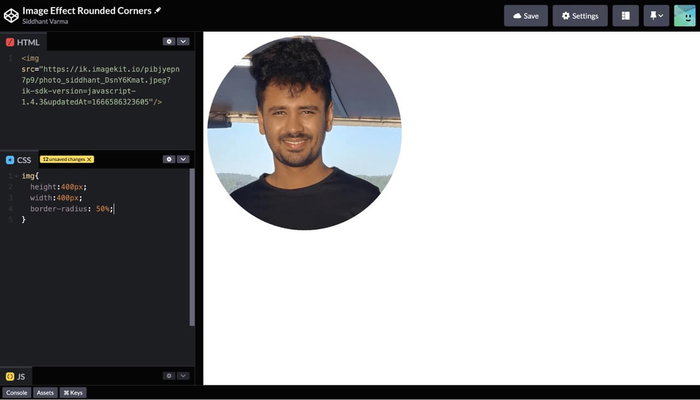 Rounded constrained resized image