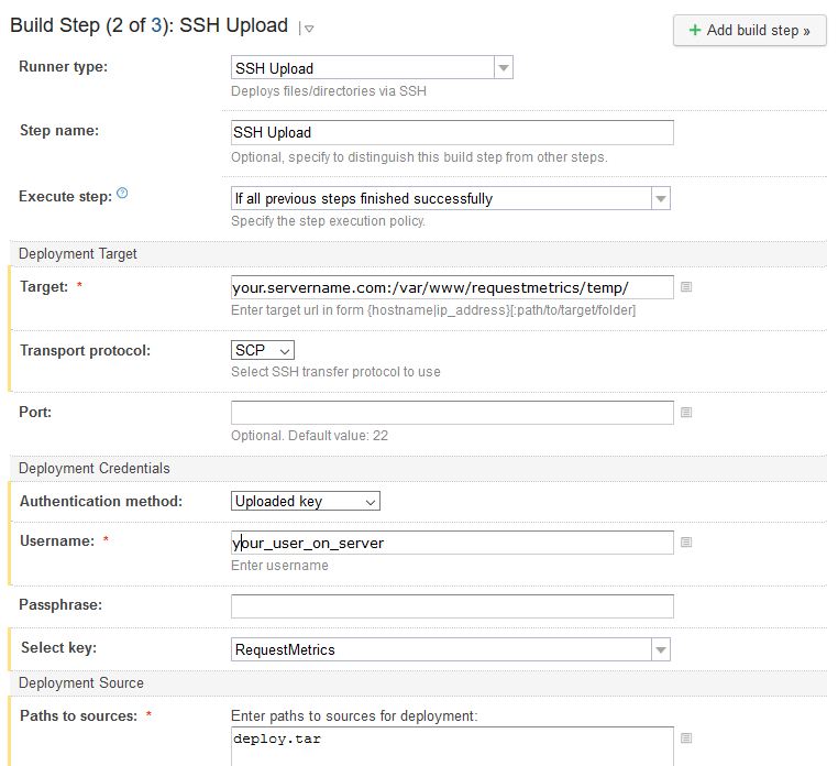 SSH Upload Build Step