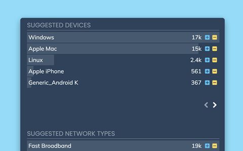 Filter by client device properties