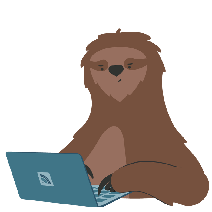 Sloth on fast laptop